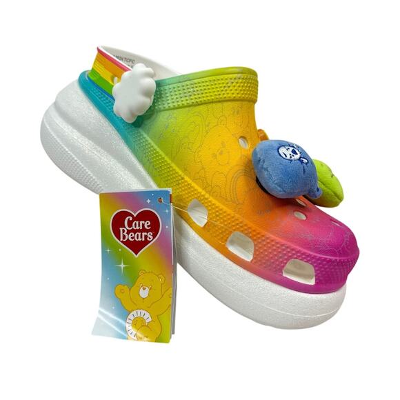 Crocs Classic Crush Clog Care Bears 'Rainbow' M Size 6/W Size 8 (210103-100) - Picture 2 of 9